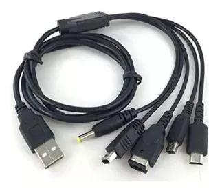 5 En 1 Cable Cargador Usb A 3ds/ds Lite/psp/wii U/gba Sp