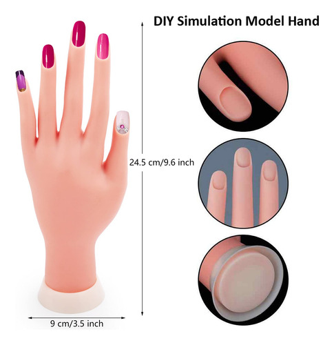 Manos De Práctica Para Uñas Acrílicas, Maniquí De Uñas Para