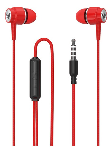 Audífono Con Cable Basics Rojo