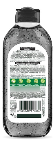 Agua Micelar Jelly Carbón Garnier Skin Active 400 Ml