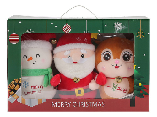 Cojín De Peluche Navideño Para Muñeco De Papá Noel, Caja De