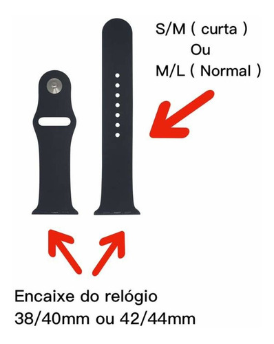Pulseira Silicone Compatível Relógio Apple Watch 38 / 42mm