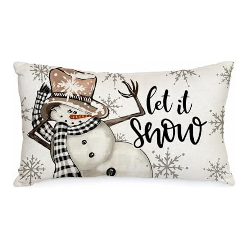 Funda De Almohada De Navidad 12x20 Pulgadas Muñeco De ...