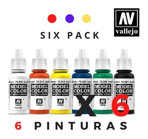 Pintura Acrílica Vallejo - Six Pack  (6 Unidades)