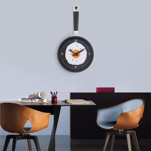 1 Unidades reloj de pared reloj de pared sartén sartén relojes cocina reloj  de pared metal sartén reloj colgante único reloj de pared reloj digital