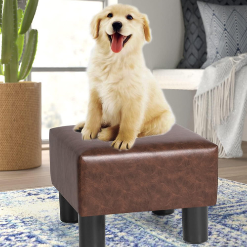 Joveco Small Foot Turkoman Otoman, Faux Leather Square-foot