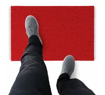 Comprar Tapete Capacho De Vinil Liso Higiene 450x60cm Vermelho
