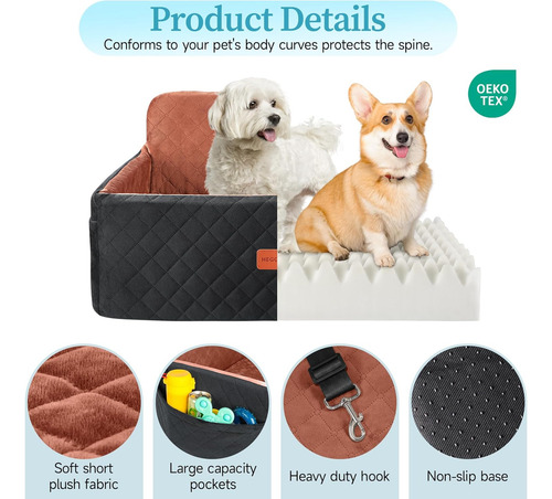 Asiento De Automóvil Para Perros Medianos, Lavable Y Desmont