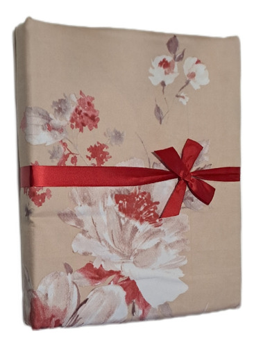 Juego Sábanas Bouquetex Amer 1 1/2 Plaza Twin 1500 Percale Beige Floreado