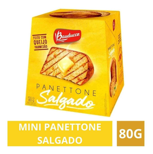Imagem 2 de 5 de Mini Panettone Salgado Sabor Queijo Parmesão Bauducco 80 Gr