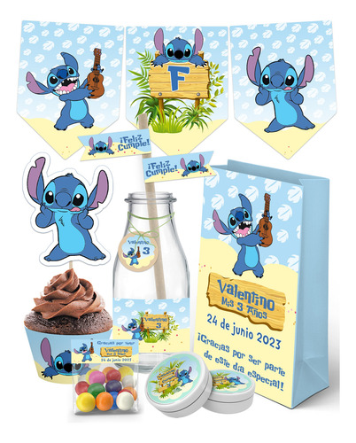 Kit Imprimible Stitch Decoracion Cumpleaños Nene Varón