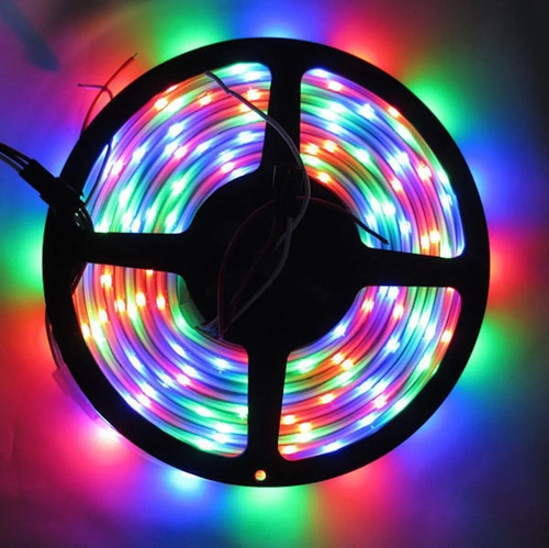 Imagen 3 de 7 de Tira Led Autoadhesiva Rgb 5 Mts Control Remoto Int/ext 2835