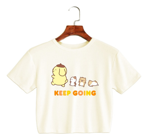 Crop Top Niña - Pompompurin Keep Going - Sanrio Kawaii Japon