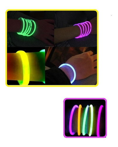 15 Pulseras Premium Glow Cyalume Neon