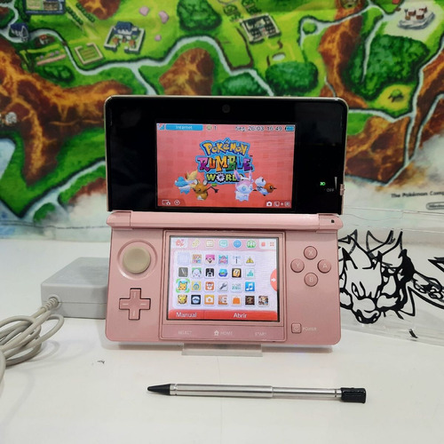 Nintendo 3ds Pink Completo Com Jogos Rosa