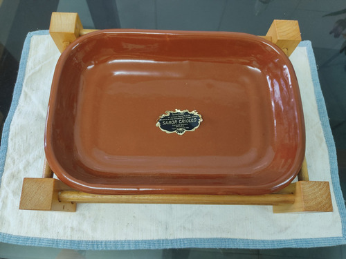 Bandeja Refractaria Con Base De Madera