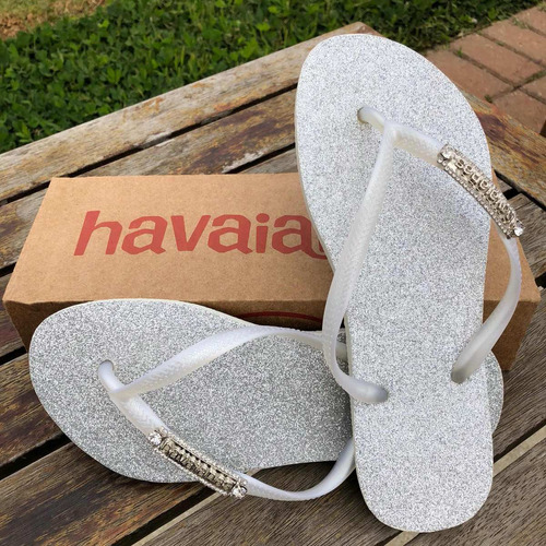 chinelos havaianas com glitter