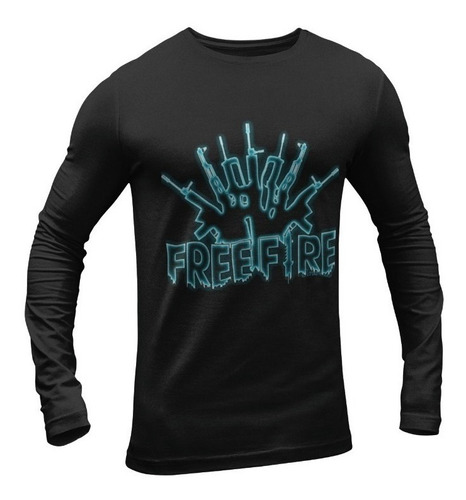 Polera Manga Larga Free Fire Battle Royale Gamer Estampado 