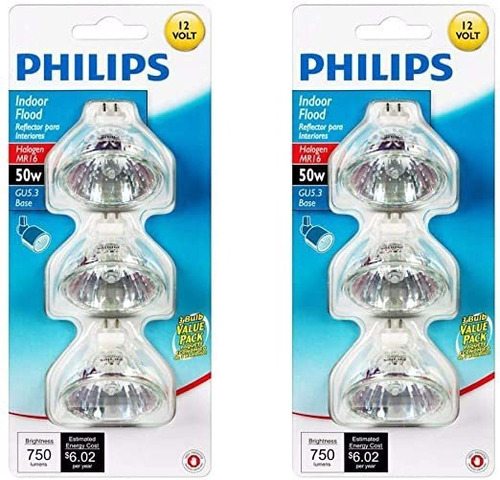 Philips 415802 - Bombilla De Luz (50 W, Mr16, 12 Voltios, 3