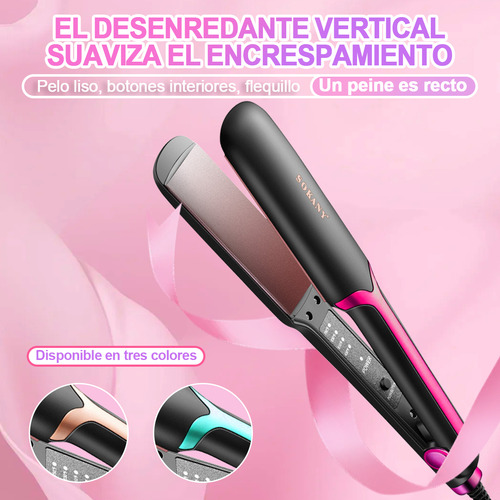 Plancha Cabello Profesional 2 En 1 Para Hogar Dorado
