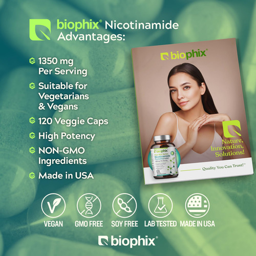 Biophix B-3 Nicotinamida 1350 Mg 120 Cápsulas