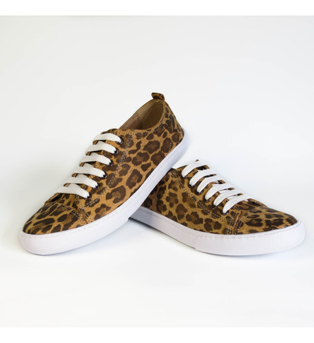 Zapatilla Kiara Stalla&co Cuero Vacuno Animal Print Clásico