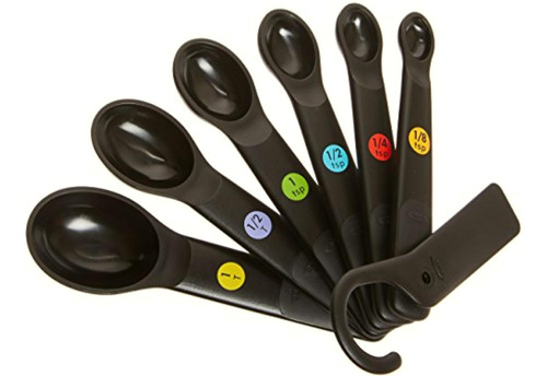 Oxo 11110801 Juego Cucharas Medidora Plástico Negro, 7