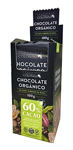 Organico Colonial  60% Cacao (x10un) - Barata La Golosineria