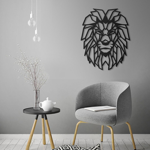 Imagen 5 de 6 de Cuadro Decorativo En Madera Calada León Mural