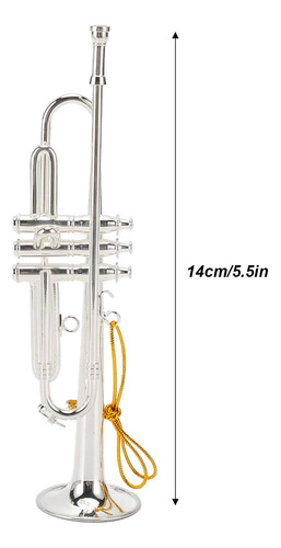 Modelo De Trompeta En Miniatura, 14 Cm, 5.5 Pulgadas, Plata