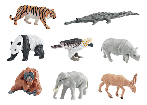 8 Figuras De Animales Realistas, Juguetes Para Decoración