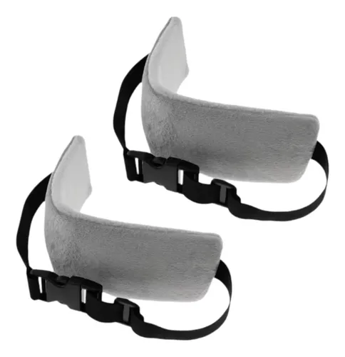 Corturas De Almohada De 2x Cuello Avión Accesoria De Gris