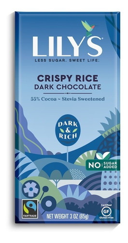 Chocolate Oscuro Lily´s Crispy Rice 55% Cacao Stevia 85g Se