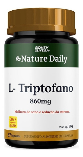 L-triptofano 860mg Nature Daily 67 Cáps Sidney Oliveira