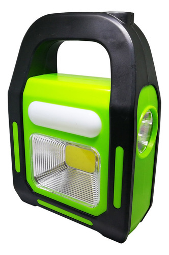 Foco De Luz Led Portable Recargable Solar Usb 3 En 1 Color Verde