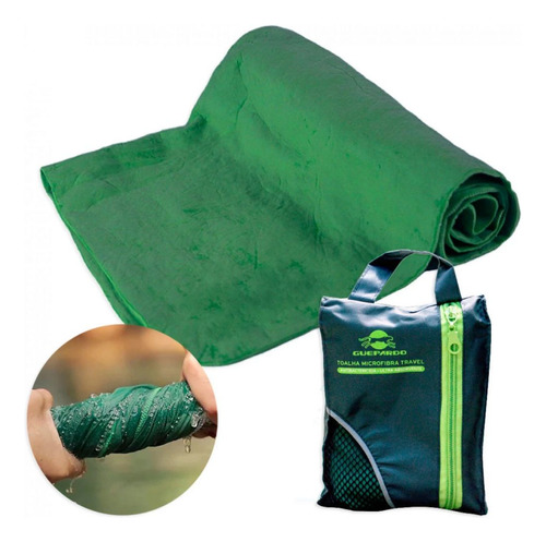 Toalha Microfibra Ultra Absorvente Verde Travel Guepardo