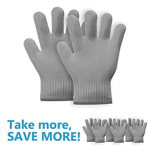 1 Par De Guantes De Algodón Resistentes Al Calor Grises, Gu