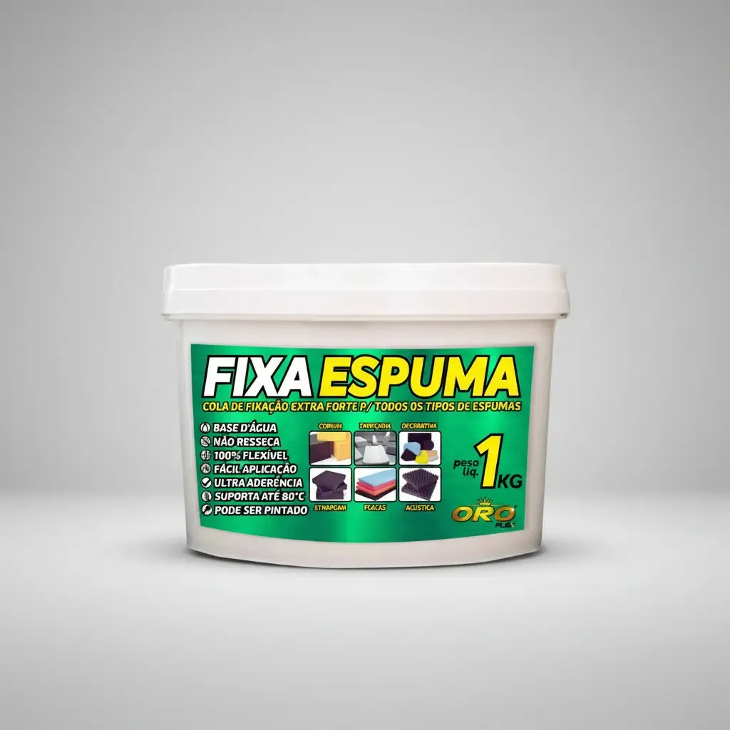 Cola Fixa Espumas Diversas Extra Forte Sem Solventes Branco 1kg
