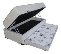 Comprar Cama Box Baú Solteiro Conjugado Espuma Com Cama Auxiliar Cor Cinza