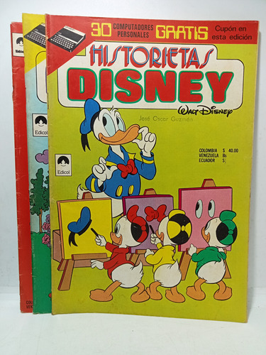 Historietas Disney - Walt Disney - Edicol - 3 Revistas 