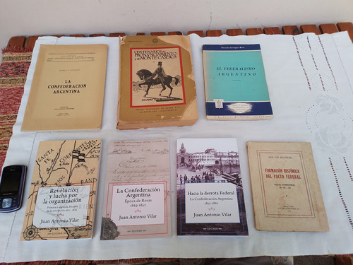 Lote 7 Antiguos Libros Historia Confederación Revolucion Y