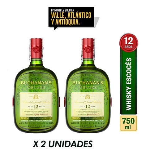 Whisky Buchanans Deluxe 750ml X 2un - mL a $204