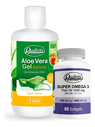 Super Omega 3 X60 + Aloe Vera Bebible Sabores - Qualivits 