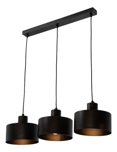 Lumimexico 23152-2 Lámpara Colgante Dark Decor Negro E27 40w 3 Luces