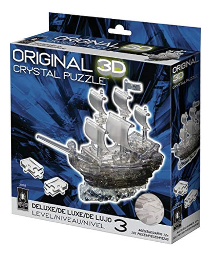 Bepuzzled Original 3d Crystal Puzzle Deluxe Pirate Ship Blac