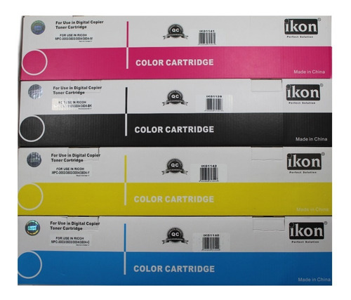 Imagen 1 de 5 de Kit 4 Toner Para Ricoh Mpc 3003/3503/3004/3504 Color Ikon