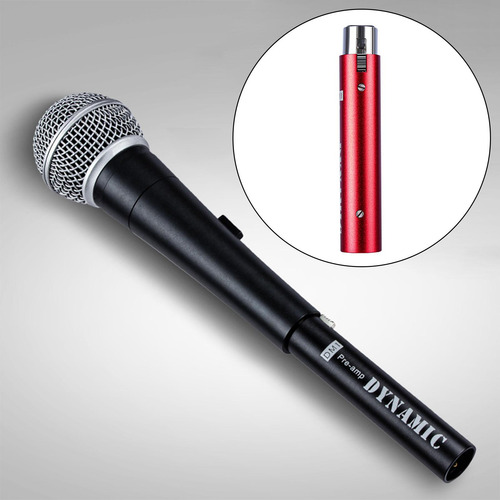 Amplificador De Microfone Dinâmico Vermelho