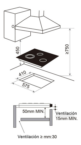 Imagen 5 de 6 de Encimera Vitrocerámica Gröner 3q Dual
