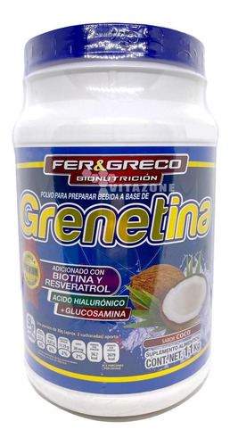 Grenetina Hidrolizada Glucosamina 1.1 Kg Biotina Coco Ypenza