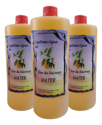 Agua Espiritual Flor De Naranjo 1 L - 3 Piezas